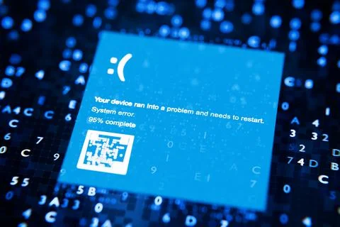 Strike crowd. Operating system failure concept. Error in the program. Softw.. Stock Illustration