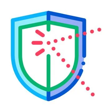 Strike for defense icon vector outline illustration Stock-Illustration
