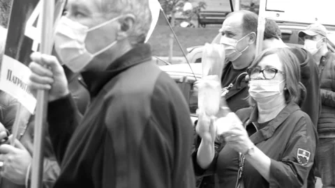 Strike, demonstration, picket, protest, manifestation of investors. Stock Footage 131979818