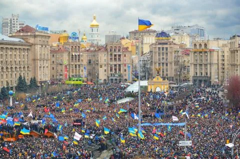 Strike on the independence square in kiev Stock Photos