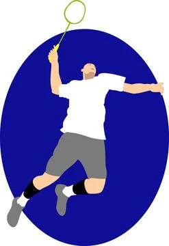 Strike with a jumping smash Stock Illustration