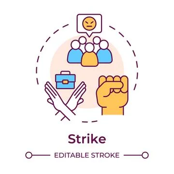 Strike multi color concept icon Stock Illustration