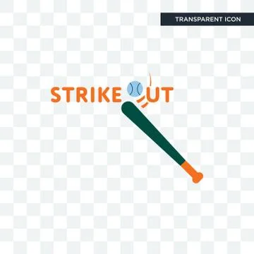 Strike out vector icon isolated on transparent background, strike out logo de Stock Illustration