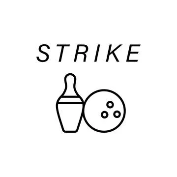 Strike pins ball icon. Simple line, outline vector elements of prize icons for イラスト素材