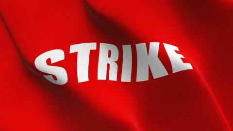 Strike Red flag waving on wind. Stock Illustration