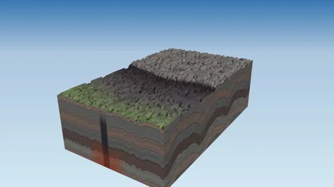 Strike slip fault zone offset strata Stockbeeldmateriaal 342597491