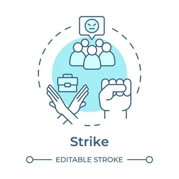 Strike soft blue concept icon Stock Illustration