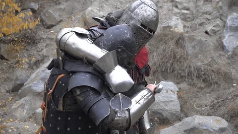 Strike with the sword and the fall of the enemy Stock Footage 81668803