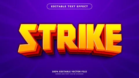 Strike text effect editable template with abstract style use for business b.. Stock Illustration