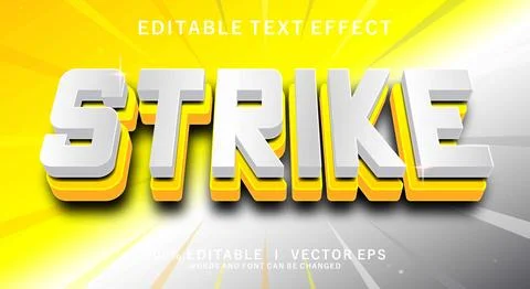 Strike vector text effect with modern style design Illustration