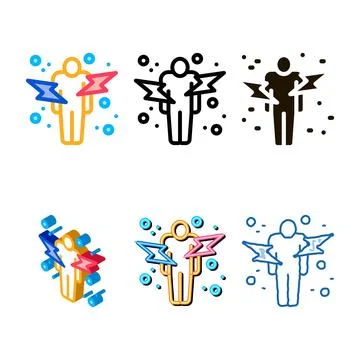 Strikes series on human immunity icon vector outline Stock Illustration