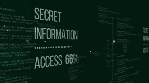 Striking 3d rendering of hackers code with an inscription Secret Information  Stock Illustration