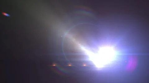 Striking 3d rendering of a plazma looking star with rainbow circles around it Stock Illustration