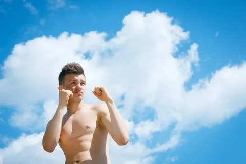 Striking athletic man Foto stock