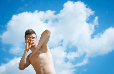 Striking athletic man Foto stock