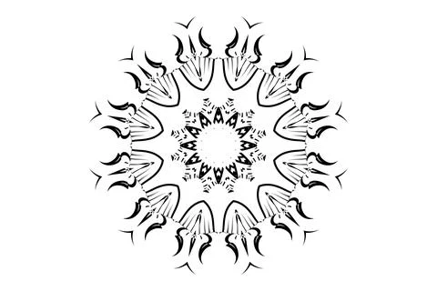 Striking Black White Mandala Complex Pattern Art Stock Illustration