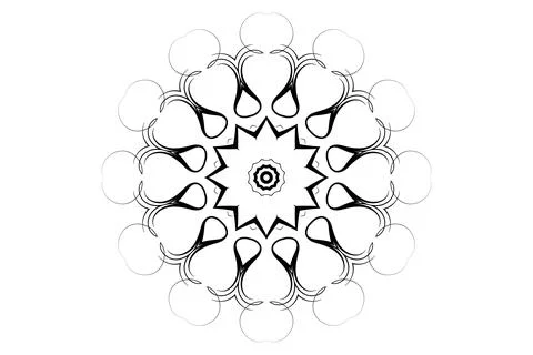 Striking Black White Mandala Complex Pattern Art Stock Illustration