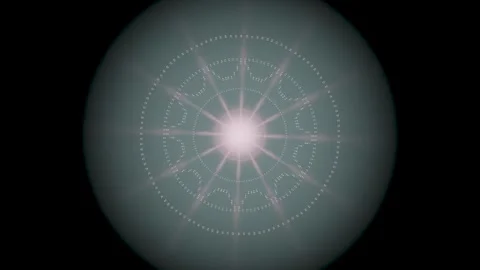 Striking circular pattern with light effects in a dark background Stock Footage 337386137