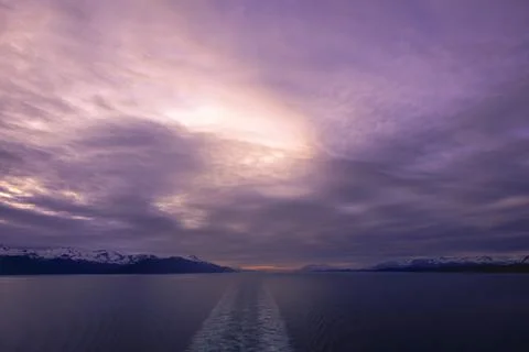 Striking cloudscape at dusk in Alaska Foto stock
