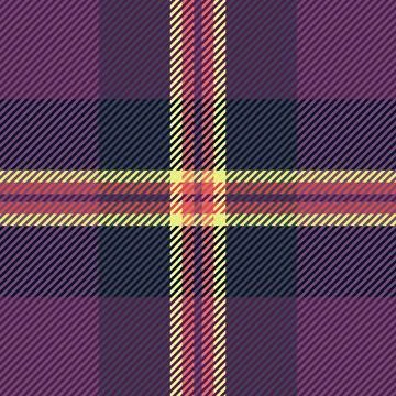 Striking diagonal plaid pattern in rich purple, coral, and gold hues.  Perf.. 스톡 일러스트