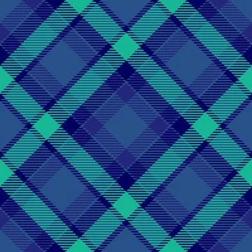 Striking diagonal plaid pattern in teal and navy.  Perfect for textile design Illustrazione stock