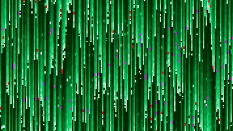 Striking Digital Glitch and Distortion Pattern with Vertical Lines and Smal.. Stock Footage 334244809