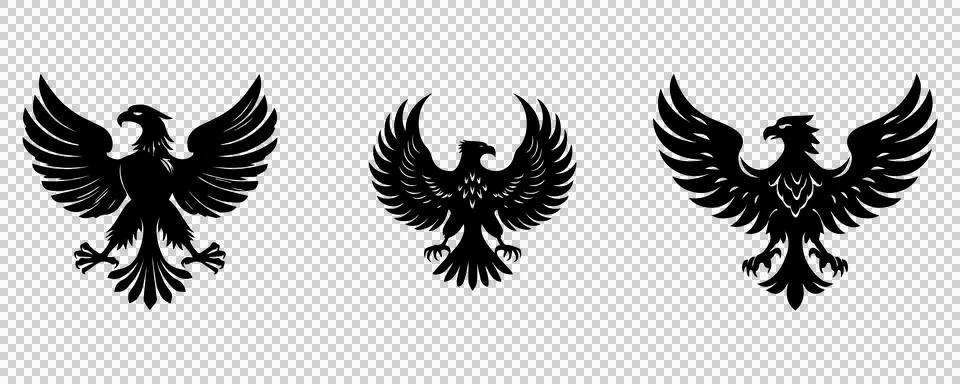 Striking eagle cutout. Stock Illustration