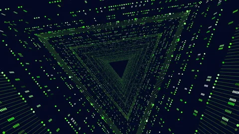 Striking futuristic triangular pattern with green lines Stock Footage 263547985
