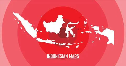 Striking illustration of Indonesian map, featuring a bold white silhouette .. Stockillustratie