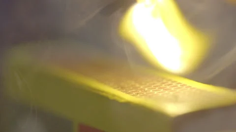 Striking / lighting match in slow motion Video stock 139347342