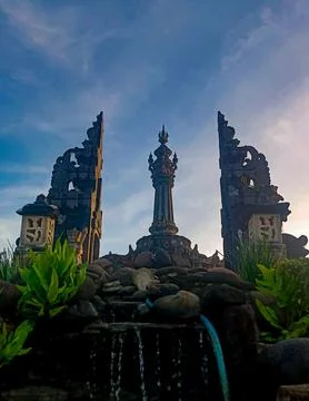 A striking low-angle perspective of the Bajra Sandhi Monument Stock Photos