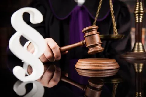 Striking mallet, Judgment concept, book background and Paragraph Free Stock Photos