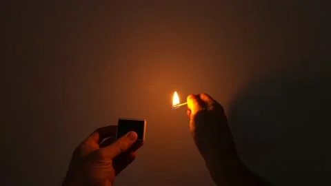 Striking a match Stock Footage 121906916