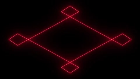 Striking neon red tech background with interconnected glowing diamond nodes.. Stock-Footage 336922010