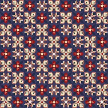 A striking pattern of elements reminiscent of ancient Byzantine painting. Stock Illustration