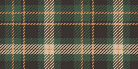 A striking tartan plaid pattern in deep green and black tones highlighted wit 库存插图