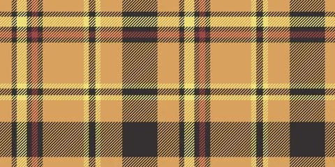 A striking tartan plaid pattern featuring brown, yellow, and red tones with b Stock Illustration