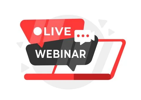 Striking vector illustration of a Live Webinar concept with speech bubbles Stock-Illustration