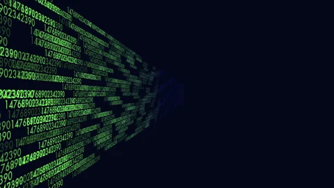 Striking visual representation of binary code projection Stock Footage 297600569