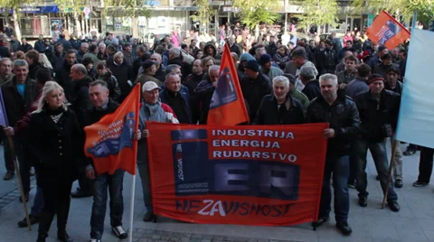 Striking Workers Stock Footage 32724280