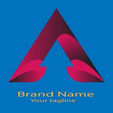 The striking/vibrant/vibrant/dynamic A letter logo design Stock Illustration