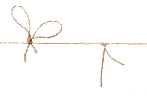 String and bow isolated on white background Stock Photos