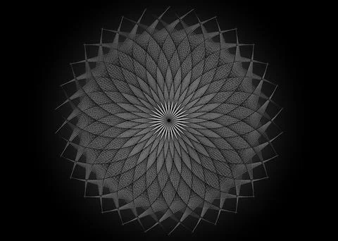 String art flower mandala, Seed of life symbol Sacred Geometry. Logo icon Stock Illustration