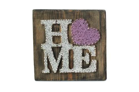 String Art. Handmade board 스톡 사진