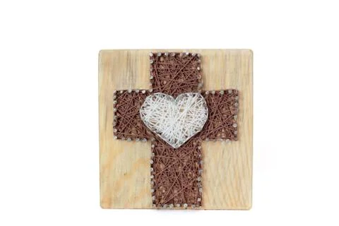 String Art. Handmade board Stock Photos