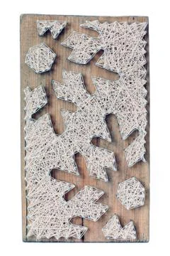 String Art. Handmade board Stock Photos