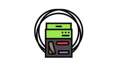 String badminton color icon animation Video stock 326101127