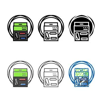 String badminton color icon vector styleset Stock-Illustration