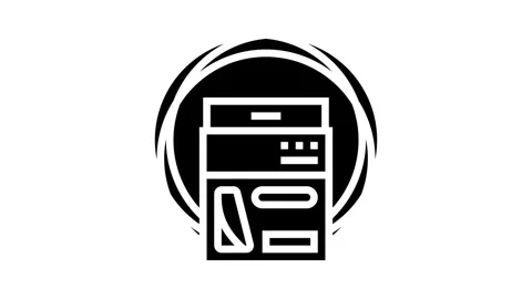 String badminton glyph icon animation Video stock 326158992