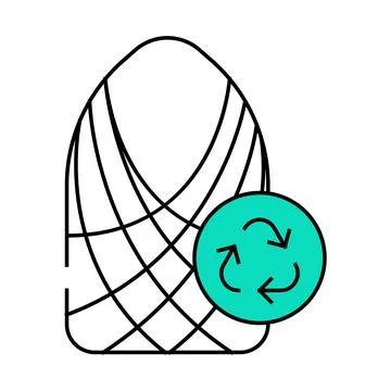 String bag zero waste icon color illustration Stock Illustration